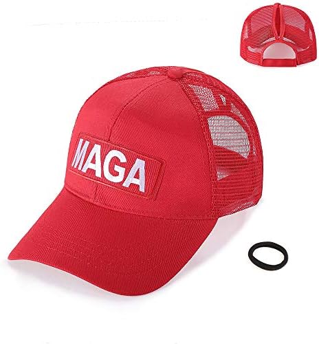 за Жените, бейзболна шапка на Donald Trump 2024 MAGA с Висока Опашка на Кон, Червен Окото Шапка за Татко за Жени
