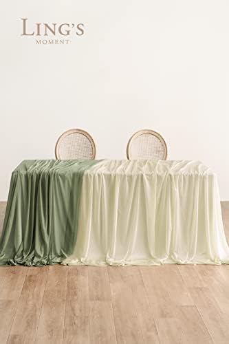 Покривка с рюшами Ling's Moment за украса на масата си Любима (Кемпинговая и млечно зелено, комплект от 4 теми)