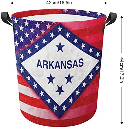 Флаг на САЩ и Арканзас, Голяма Кошница за Дрехи, Водоустойчив Кошница за Дрехи, Сгъваема Кошница За Съхранение, Органайзер