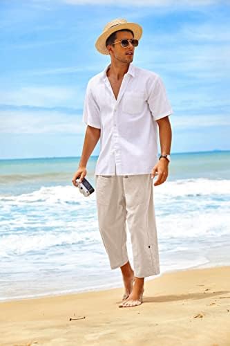 Мъжки Бельо Зреещи COOFANDY, Ежедневни Панталони капри с Еластична гумена лента На Талията, Широки Плажни Панталони за
