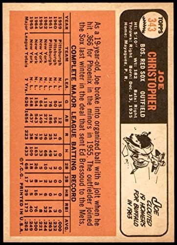 1966 Топпс 343 Джо Кристофър Бостън Ред Сокс (бейзболна картичка) Ню Йорк Ред Сокс