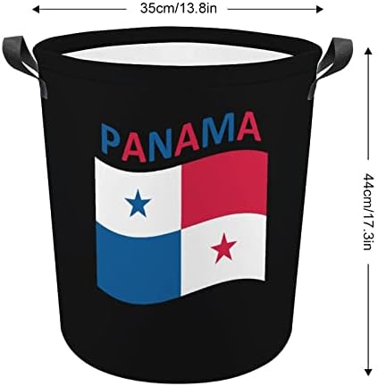 Кошница за дрехи с флага на Панама Сгъваема Кошница за дрехи, Чанта За Съхранение Кошница за дрехи с Дръжки