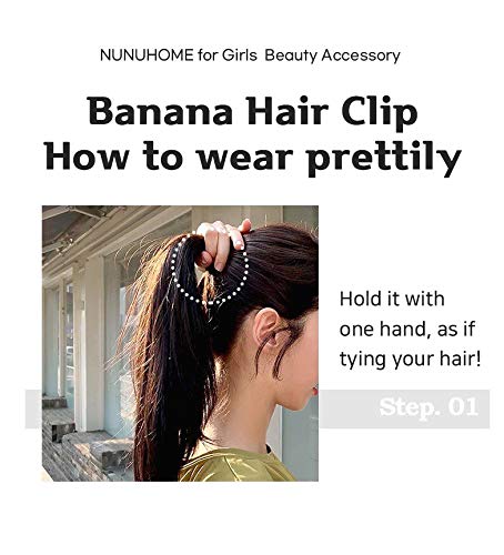 Универсален Аксесоар за красота NUNUHOME за момичета, Шнола за коса във формата на Банан (тъмно синьо)