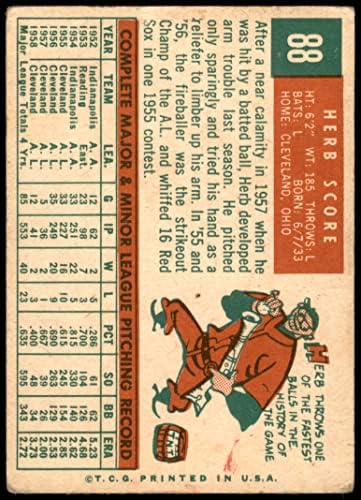 1959 Topps 88 Херб вкара гол на Кливланд Индианс (бейзболна картичка) ДОБРИ индианците
