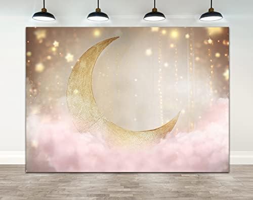 Ticuenicoa 7 × 5 метра Трептене на Звездния Фон на Луната Светло Розови Облаци Детски Душ Рожден Ден Фон За Снимки на