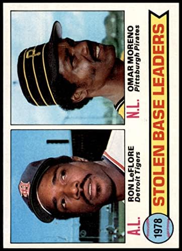 1979 Topps 4 Лидерите SB Рон Лефлор /Омар Морено Тигри/ Пирати (Бейзболна картичка) NM Тайгърс/Пирати