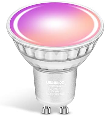 Интелигентни електрически крушки LEDMUNDO GU10, led лампа с дистанционно управление, като цвета RGB, съвместима с Alexa
