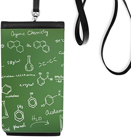 Органични Честри Молекулярната Структура На Atoc Телефон В Чантата Си Портфейл Окачен Мобилен Калъф Черен Джоба