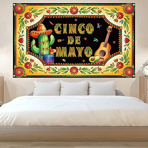 Синко Де Майо Фон за Снимки Мексикански Банер Празнични Сувенири за парти Синко Де Майо Декорации и Аксесоари за Домашни