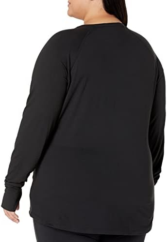 Дамски еластична риза Essentials с кръгло деколте и дълги ръкави в стил Матиран Тек (на разположение в големи размери)