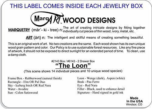 Ковчег MarqArt Wood Art Loon - Ръчна изработка в САЩ - Несравнимо качество - Уникална, две еднакви няма - Оригинално