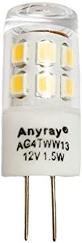 Led лампа Anyray G4 12v ac, за озеленяване, осветление, 9smd 5050, 1,5 W студен бял цвят (подмяна на Jc10 Bi-pin 10 W)