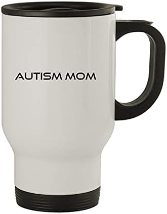 Molandra Products Мама с Аутизъм - Пътна Чаша от Неръждаема Стомана за 14 грама, бяла