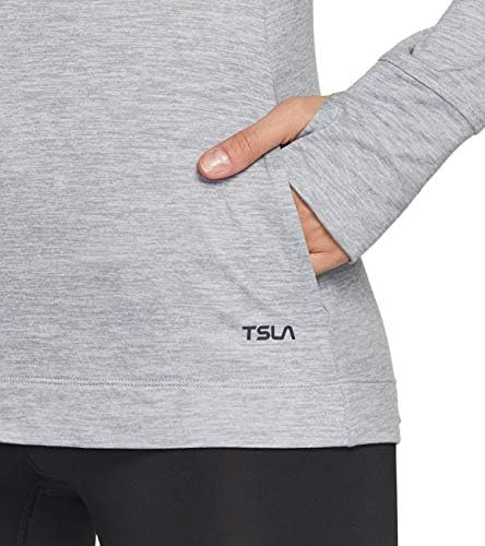 Дамски hoody за джогинг TSLA с дълъг ръкав, Лека спортна Hoody, Тениски-Пуловер с качулка За активни изяви