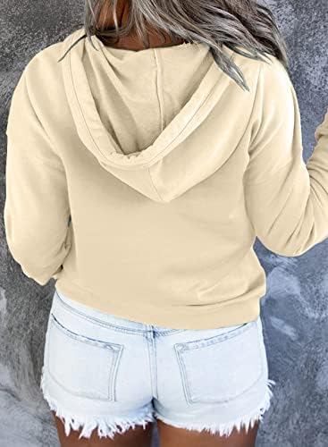 Eytino Дамски Блузи, Големи Размери, Блузи, Ежедневни Пуловер с Дълъг ръкав и завязками Копчета, Hoody с джоб (1X-5X)