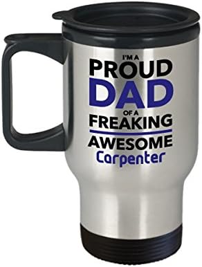 Горд баща на Зашеметяващ кафе чаши Carpenter Travel, Подарък за Деня На Бащите За татко От Son Daughter Kids