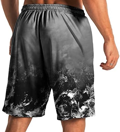 Мъжки къси панталони, Спортни, Плажни Шорти Slim Drawstring Series Шорти с 3D Принтом и Джобове за Мъжки къси Панталони