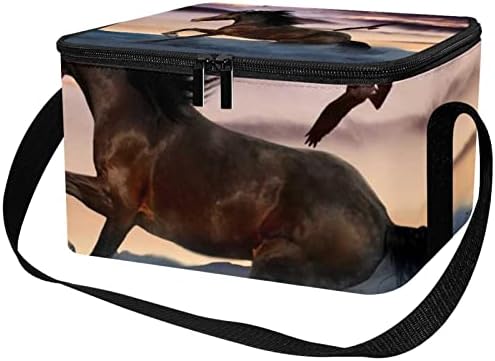 Дамски Чанта за обяд GUEROTKR, Кутия за Обяд за мъже, Дамски Кутия за Обяд, с изображение на животното кон на плажа