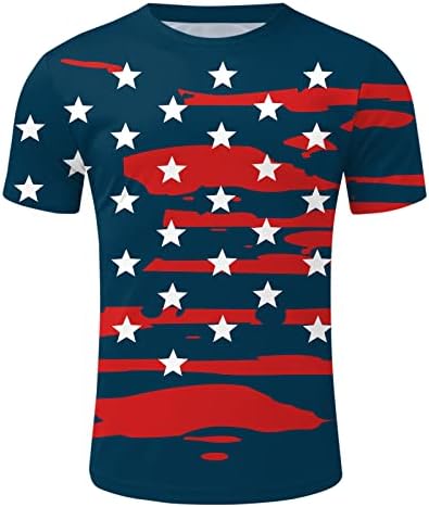 Мъжки Ризи Летни Мъжки Деня На Независимостта На Американски Флаг Принт Патриотическая Тениска С Къс Ръкав Мъжки Спортни