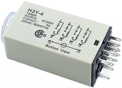 Таймер, реле закъснение на включване UNCASO H3Y-4 0-10 М DPDT 14 контакти H3Y-4 DC12V DC24V AC110V AC220V (Размер: DC24V)