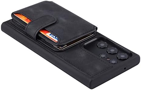 Калъф за телефон HongLiang, Съвместим с Samsung Galaxy S23 Ultra Case Wallet, Реколта Седалка от изкуствена кожа с магнитно