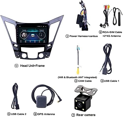 9-Инчов мултимедиен плеър Auto-Steo за Hyundai.un.dai-Sonate 8 yf безжичната 2010-2015, Android 8.1 с двоен DIN / Bluetooth / WiFi / Управление на волана / Камера за обратно виждане
