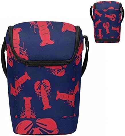 Дамски Чанта за обяд GUEROTKR, Кутия за Обяд за мъже, Дамски Кутия за Обяд, безшевни червен омар със синьо модел