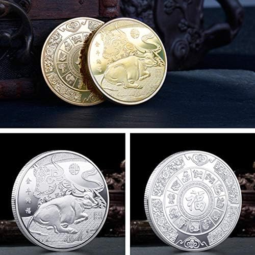 Точно копие на Възпоменателни монети 2021 година е Година на Бика Айде Позлатен Паметник Стая Подарък За Семейната Колекция