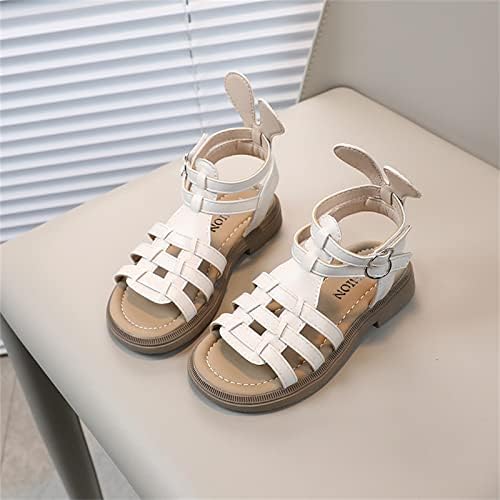 Qvkarw/ Летни Сандали за малки момичета, Улични Летни сандали в римски стил, със затворени пръсти за деца, Детски Летни обувки за деца, Туристически обувки (черен, за ма?