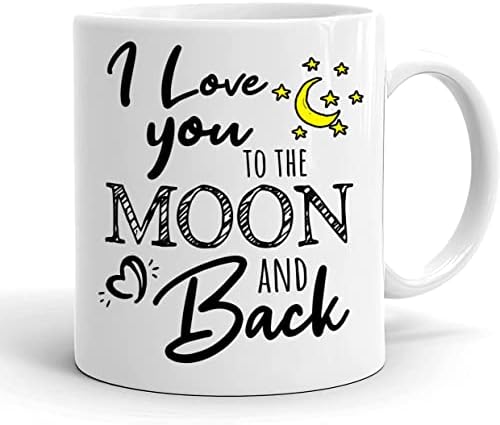 Керамични чаши за Кафе I Love You To The Moon & Back - Юбилейна Кафеена чаша За онзи, Когото обичам. 11 грама