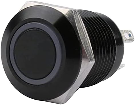 SKXMOD 12 мм Водоустойчив Окисленный Черен Метален Бутон Превключвател с Led Лампа за Моментно Определяне на PC Захранване