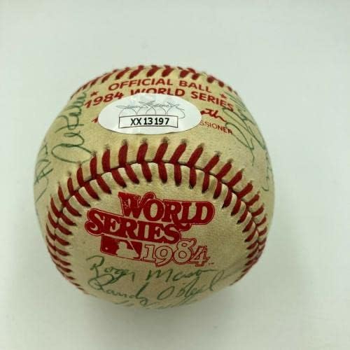 Редки бейзболни топки 1984 г., с автограф от екипа на Детройт Тайгърс WS Champs, Подписанной JSA COA World Series Baseball