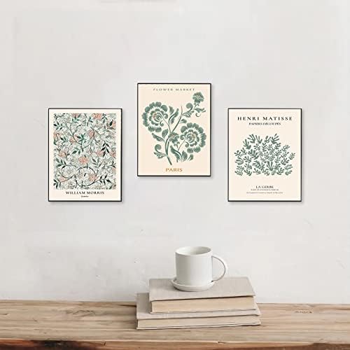 Стенен декор от градински чай зелен, Плакати за изложба на Абстрактното изкуство, Матис, Стенни Щампи Минималистичен