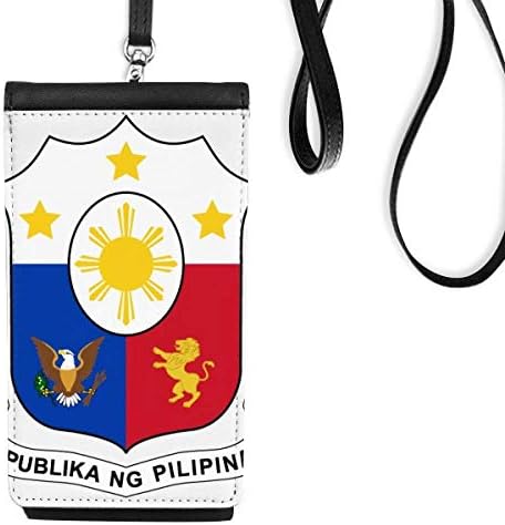 Филипините Азия Национална Емблема На Телефон Портфейл Портфейл Окачен Мобилен Калъф Черен Джоба