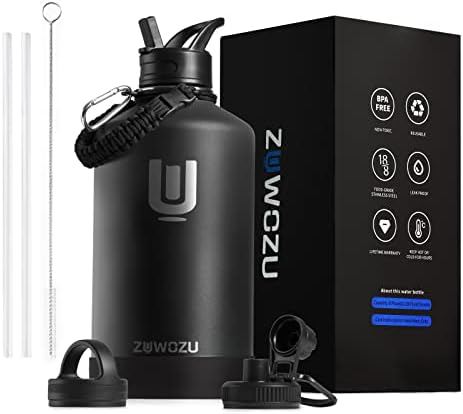 Случайна бутилка за вода ZUWOZU обем 1 литър, Големи Бутилки за вода от Неръждаема Стомана с капацитет от 128 грама с