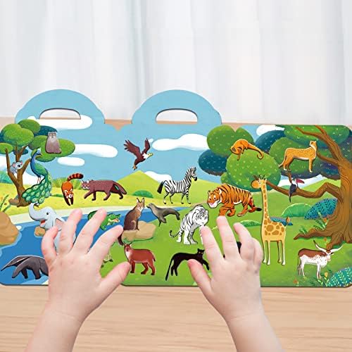Игрите комплект с подпухнали стикери с 3D животни в Зоологическата градина, за деца, за Многократна употреба Дебеличка
