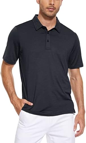 Мъжки Ризи с къси ръкави за голф MAGCOMSEN с Къс ръкав, Абсорбиращи Влагата Спортни Тениски с 3 Копчета, Ежедневни Риза