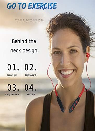 QT S Bluetooth Слушалки с шейным каишка, HD Sound V5.0 Безжична Слушалка с шейным каишка, Стерео Шумоподавляющие Водоустойчиви
