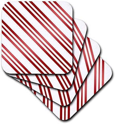 3dRose CST_20398_2 Коледни Меки подложки за шоколадови бонбони шарени, червени и бели, Комплект от 8