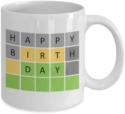Бяла Керамична Кафеена Чаша Wordle рожден ден, Подаръци Wordle на рождения Ден на татко и на мама, Забавна Кафеена Чаша