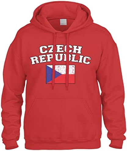 Cybertela Выцветшая Потертая Hoody с Флага Чехия, Флаг на Чешката Република, Hoody с качулка