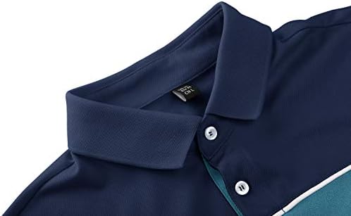 Мъжки ризи Поло TACVASEN за голф с къс ръкав на 3 копчета Performance Polo Tee Shirt