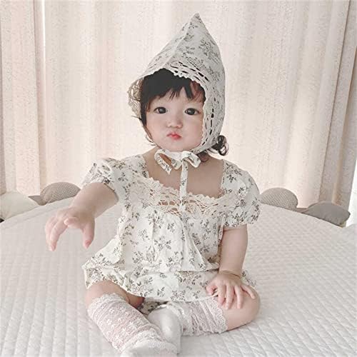 Xbgqasu/ Комплект дрехи за Новородени Момичета с Къси ръкави-мехурчета и цветен Модел, Коледен комплект за Момичета (Бежово,