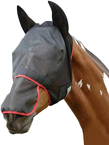 Маска за езда и ослика Equilibrium Field Relief Max с ушите си (голяма) (черен / червен)