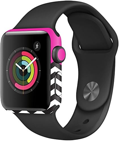 Корица MightySkins Съвместим с Apple Watch Серия 2 38 мм - Ярко розово Шеврон | Защитно, здрава и уникална vinyl стикер