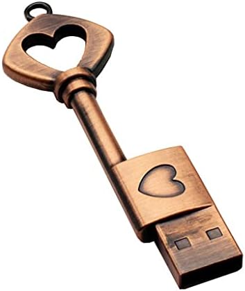 SXYMKJ Флаш памет Метална Мед ключ във формата на сърце Подарък USB Флаш памет Mini USB Stick Key Автентичен 4 gb 8 gb